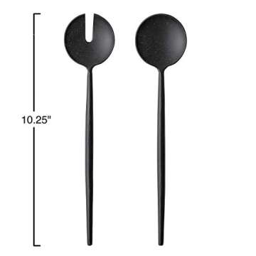 Bloomingville Black Stainless Steel Salad Servers (Set of 2)