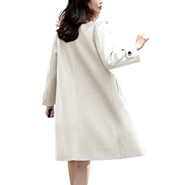 Chouyatou Women's Elegant Double Breasted Wool Pea Coat