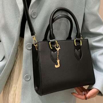 LILIE&WHITE Gold Keychain For Women With Letter Charm Gold Bag Charm Handbag Key Pendant Fashion Alp...