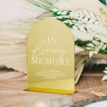 Acrylic Wedding Memory Sign - Elegant Gold Design