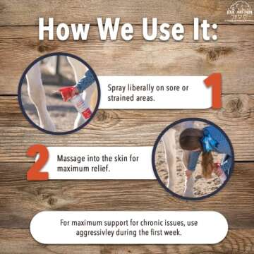 Four Oaks Farm Ventures, Natural Release Muscle Spray Treatment - Horse Liniment for Sore Muscles, Joint Pain, Tendon & Inflammation Relief - Easy to Use, Fast Acting, Alcohol & Menthol Free (8 oz)