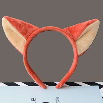 Elaine Room Headband Fox Ear Hairband Christmas Party Birthday Headwear (red fox)