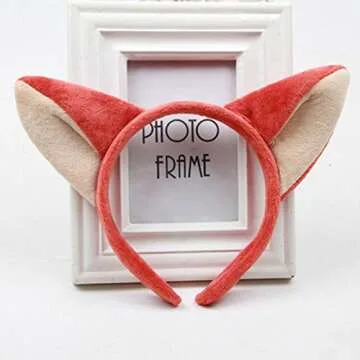 Elaine Room Headband Fox Ear Hairband Christmas Party Birthday Headwear (red fox)
