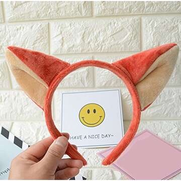 Elaine Room Headband Fox Ear Hairband Christmas Party Birthday Headwear (red fox)