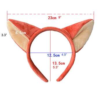 Elaine Room Headband Fox Ear Hairband Christmas Party Birthday Headwear (red fox)