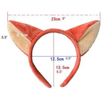 Elaine Room Headband Fox Ear Hairband Christmas Party Birthday Headwear (red fox)