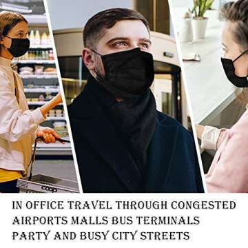 Disposable Face Masks Pack of 100 with 3 Layers Protection