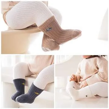 J Poqobog Baby Crew Socks, Non-Slip Toddler Socks 9-Pack