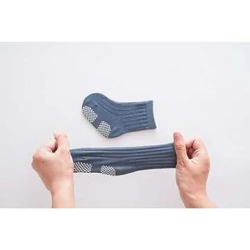 J Poqobog Baby Crew Socks, Non-Slip Toddler Socks 9-Pack