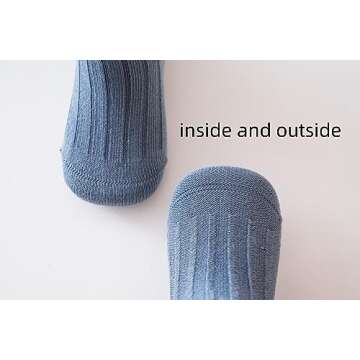 J Poqobog Baby Crew Socks, Non-Slip Toddler Socks 9-Pack