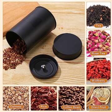Tanlade 10 Pcs Airtight Tea Tin Canister Set