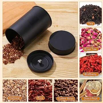 Tanlade 10 Pcs Airtight Tea Tin Canister Set