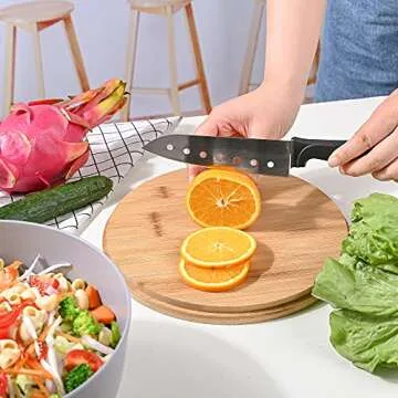 LOVYANXUE Bamboo Fiber Salad Bowl with Servers Set Large 9.8inches Nature Bamboo Mixing Bowl with Servers with Lid Spoon and Fork for Fruits,Salads and Vegetables