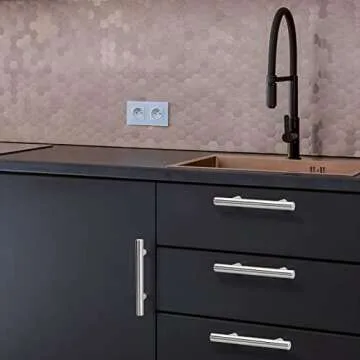 homdiy 15 Pack Brushed Nickel Cabinet Pulls 3 Inch Handles Stainless Steel Cabinet Hardware for Kitchen and Bathroom Cabinets, 5 Inch Overall Drawer Pull