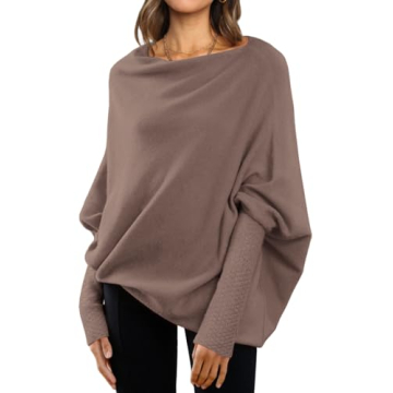 LILLUSORY Women's Batwing Oversized Sweaters in Nutmeg