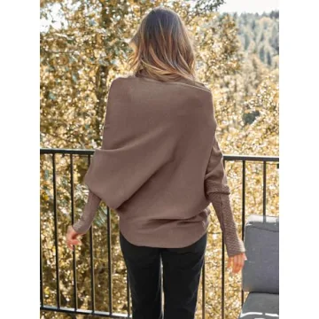 LILLUSORY Women's Batwing Oversized Sweaters in Nutmeg
