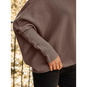 LILLUSORY Women's Batwing Oversized Sweaters in Nutmeg