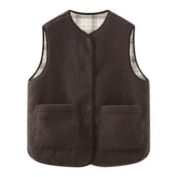 Stylish CUFEZN Women's Fuzzy Sherpa Fleece Vest – Reversible & Cozy
