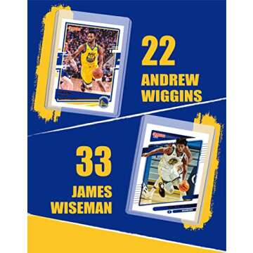 Golden State Warriors Card (6) Basketball Cards: Stephen Curry, Draymond Green, Klay Thompson, Jordan Poole, Andrew Wiggins, James Wiseman ASSORTED Trading Cards Bundle