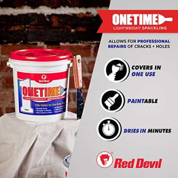 Red Devil 0544 ONETIME Lightweight Spackling, 1 Quart, Made in USA