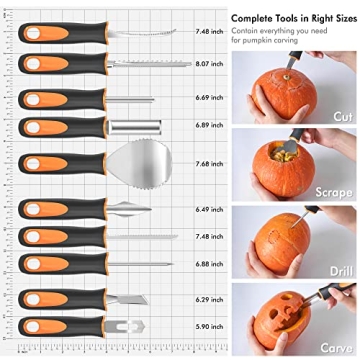 Pumpkin Carving Kit with Tools and Stencils