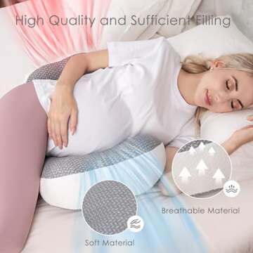 Chilling Home Pregnancy Pillow, Maternity Pillow for Pregnant Women, Pregnancy Pillows for Sleeping Portable, Pregnancy Wedge Pillow, Body Pillow Support for Back, Belly, Waist, Grey