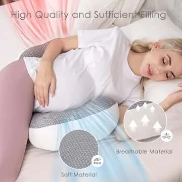 Chilling Home Pregnancy Pillow, Maternity Pillow for Pregnant Women, Pregnancy Pillows for Sleeping Portable, Pregnancy Wedge Pillow, Body Pillow Support for Back, Belly, Waist, Grey