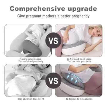 Chilling Home Pregnancy Pillow, Maternity Pillow for Pregnant Women, Pregnancy Pillows for Sleeping Portable, Pregnancy Wedge Pillow, Body Pillow Support for Back, Belly, Waist, Grey