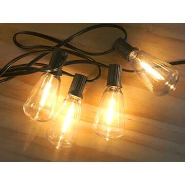 Newpow 36ft Outdoor String Lights, Dimmable & Waterproof