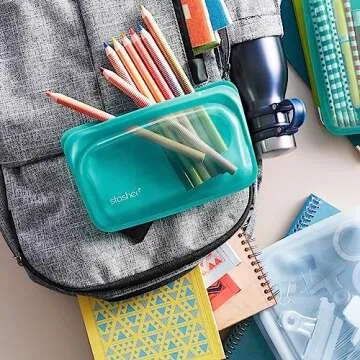 Stasher Platinum Silicone Food Grade Reusable Storage Bag, Blue (Snack) | Reduce Single-Use Plastic | Cook, Store, Sous Vide, or Freeze | Leakproof, Dishwasher-Safe, Eco-friendly | 12 Oz