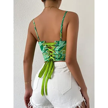 Stylish SOLY HUX Women's Floral Strapless Crop Top