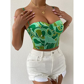 Stylish SOLY HUX Women's Floral Strapless Crop Top