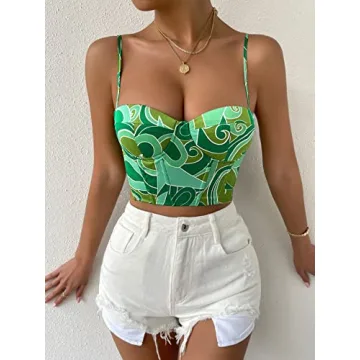 Stylish SOLY HUX Women's Floral Strapless Crop Top