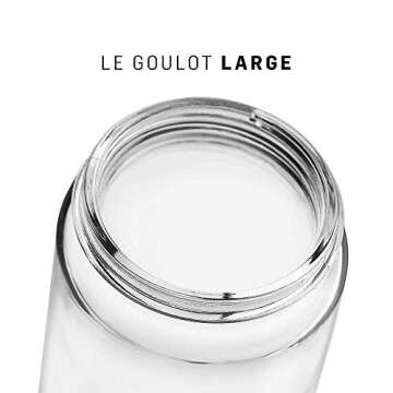 BlenderBottle Mantra Glass Shaker Bottle, 20-Ounce, Black