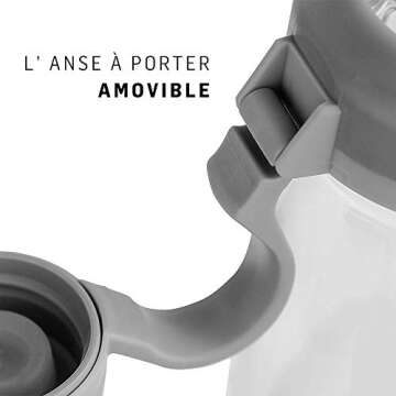 BlenderBottle Mantra Glass Shaker Bottle, 20-Ounce, Black