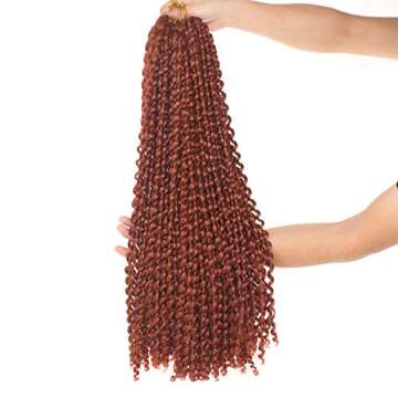 Leeven 2 Packs 24 Inch Copper Red Passion Twist Hair for Butterfly Locs Long Bohemian 350# Water Wav...