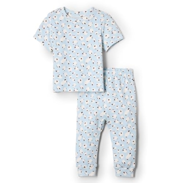 Amazon Essentials x Sofia Grainge Unisex Toddler Pant & Top Set - Light Blue Lambs, 4T