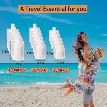 GUXACU 18 PCS Travel Pouches for Toiletries TSA Approved Travel Fluid Makeup Packing Bag Travel Containers for Toiletries Leak Proof Travel Size Toiletries Refillable Cosmetic Containers