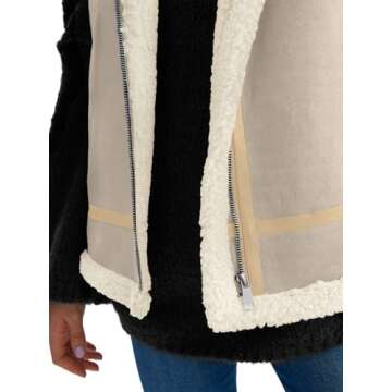 AUTOMET Womens Winter Suede Sherpa Lined Leather Vest Jacket 2025 Faux Zip Up Sleeveless Lambwool Fur Coat with Pockets Outerwear Beige M