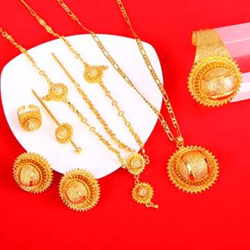 Elegant 24K Gold Ethiopian Jewelry Set for Unique Style