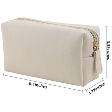 Apooliy Leather Makeup Bag for Travel - Portable Cosmetic Organizer