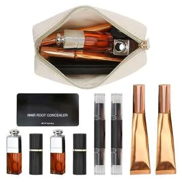 Apooliy Leather Makeup Bag - Stylish Travel Organizer