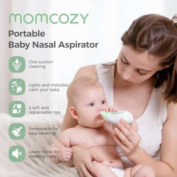 Momcozy Baby Nasal Aspirator, 3 Suction Levels Electric Nasal Aspirator for Baby, Newborn and Toddle...