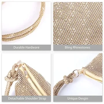 Rhinestone Evening Purse Sparkly Clutch for Women
