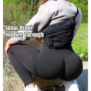 CFR Womens High Waist Leggings Workout Butt Lifting Leggings Booty Scrunch Butt Yoga Pants #0 Black M