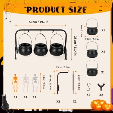 Enchanting Rdogeia Halloween Cauldron Serving Bowls Set