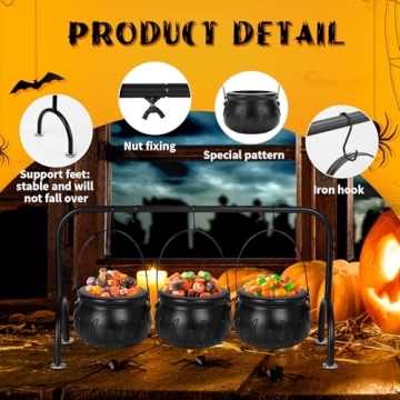 Enchanting Rdogeia Halloween Cauldron Serving Bowls Set