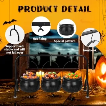Enchanting Rdogeia Halloween Cauldron Serving Bowls Set