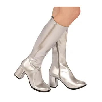 Rubies Silver GoGo Boots for Women in Adult Sizes