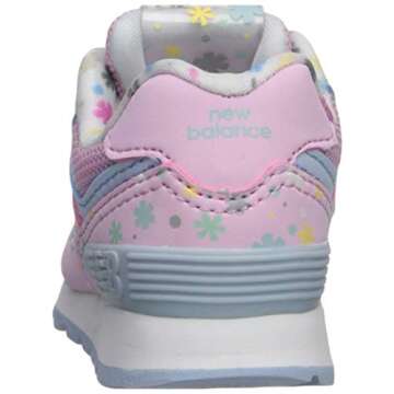 New Balance Kid's 574 V1 70s Racing Lace-up Sneaker, Crystal Rose/Summer Sky, 8